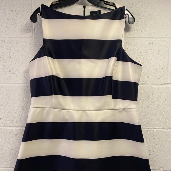 ASOS bonded black and white stripe mini dress